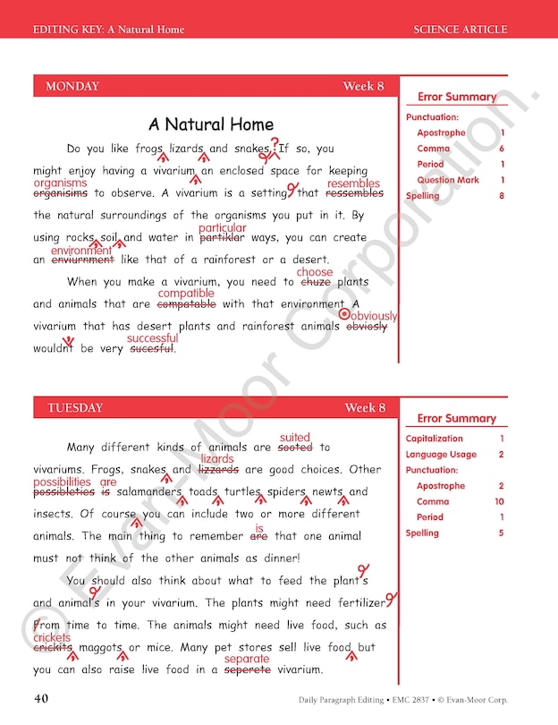 Sample content 3_Daily Paragraph Editing, Grade 7 Teacher Edition
