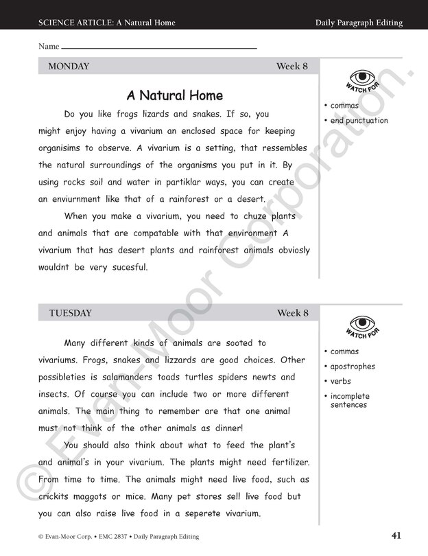 Sample content 4_Daily Paragraph Editing, Grade 7 Teacher Edition