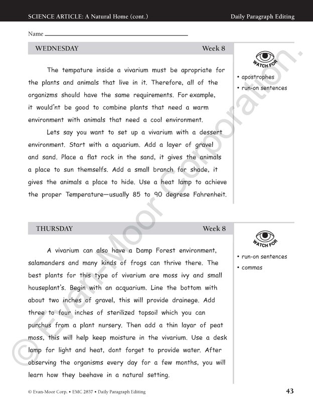 Sample content 5_Daily Paragraph Editing, Grade 7 Teacher Edition