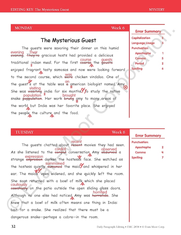 Sample content 3_Daily Paragraph Editing, Grade 8 Teacher Edition