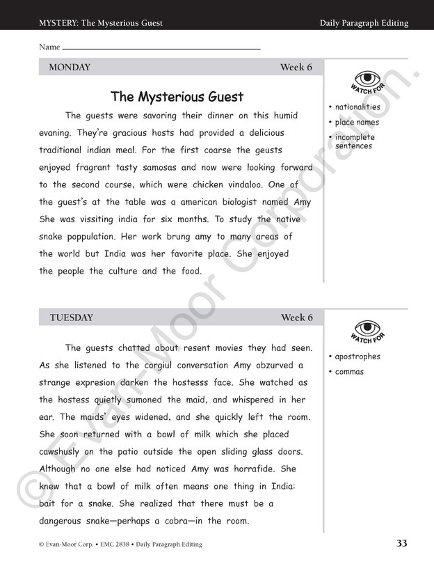 Sample content 4_Daily Paragraph Editing, Grade 8 Teacher Edition