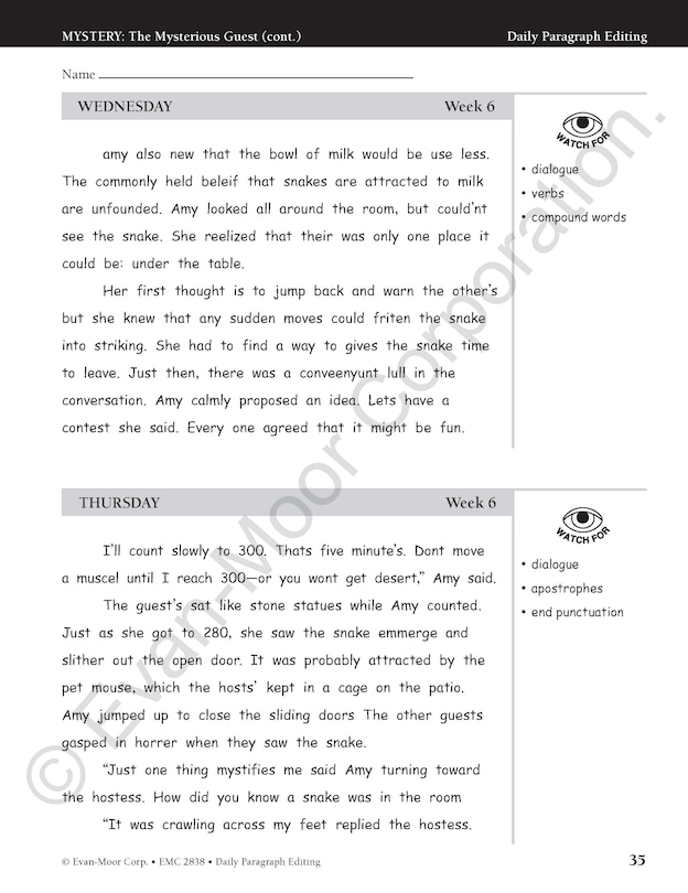 Sample content 5_Daily Paragraph Editing, Grade 8 Teacher Edition