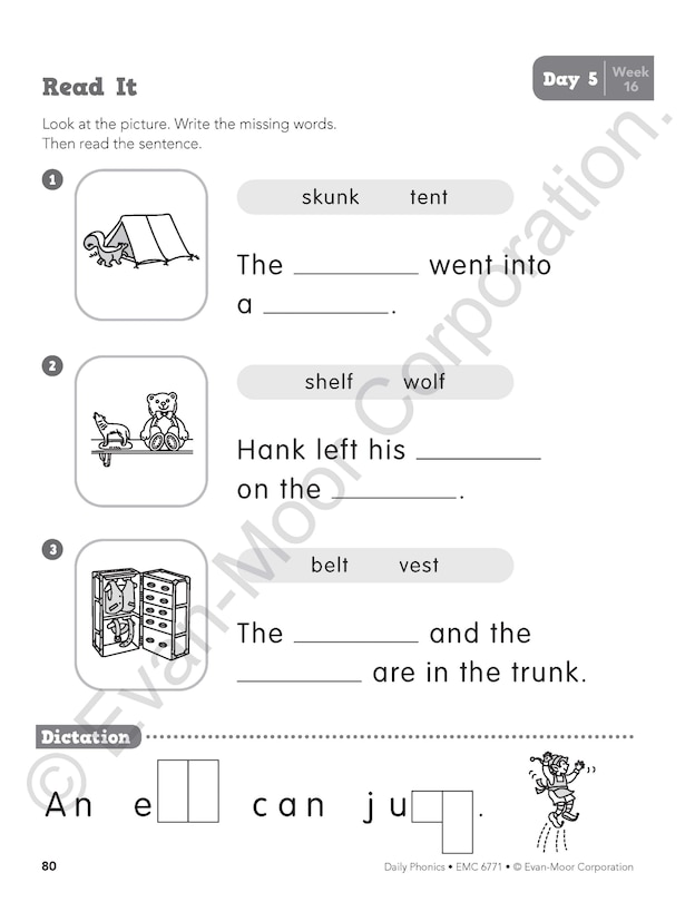Sample content 5_Daily Phonics, Grade 1 Student Edition Workbook
