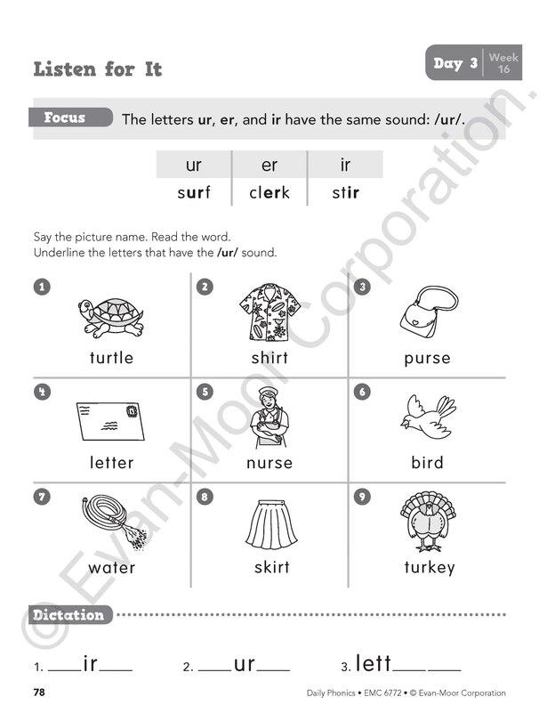 Aperçu du contenu 3_Daily Phonics, Grade 2 Student Edition Workbook