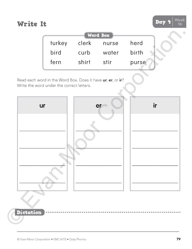 Aperçu du contenu 4_Daily Phonics, Grade 2 Student Edition Workbook