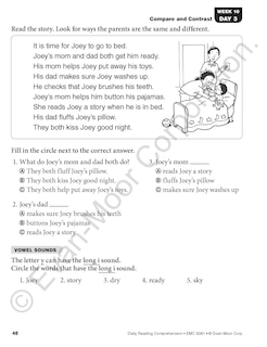 Sample content 3_Daily Reading Comprehension, Grade 1 Student Edition Workbook
