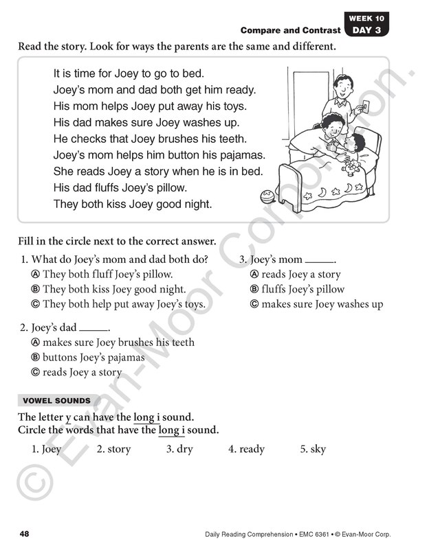 Sample content 3_Daily Reading Comprehension, Grade 1 Student Edition Workbook