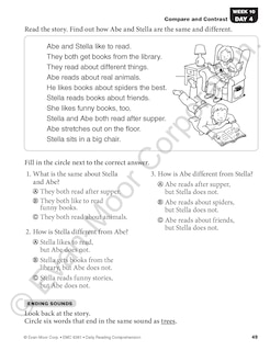 Sample content 4_Daily Reading Comprehension, Grade 1 Student Edition Workbook