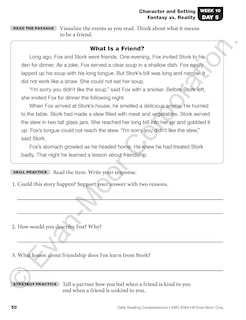 Sample content 5_Daily Reading Comprehension, Grade 3 Student Edition Workbook