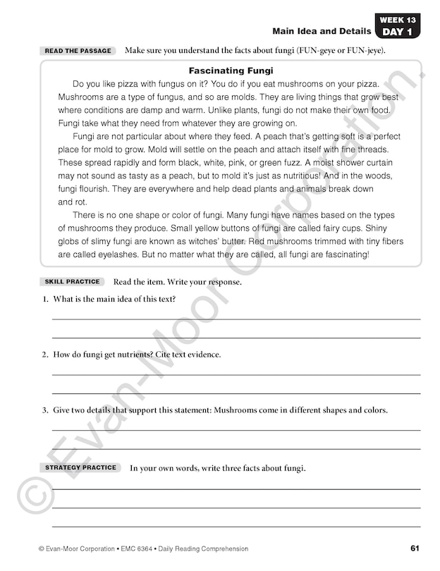 Aperçu du contenu_Daily Reading Comprehension, Grade 4 Student Edition Workbook