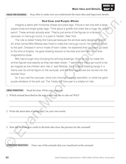 Aperçu du contenu 2_Daily Reading Comprehension, Grade 4 Student Edition Workbook