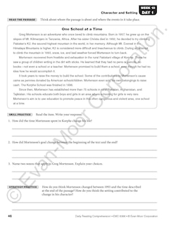 Aperçu du contenu_Daily Reading Comprehension, Grade 6 Student Edition Workbook (5-pack)