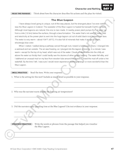 Aperçu du contenu 2_Daily Reading Comprehension, Grade 6 Student Edition Workbook (5-pack)