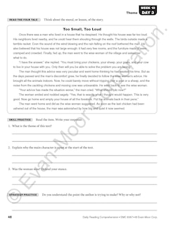 Aperçu du contenu 3_Daily Reading Comprehension, Grade 7 Student Edition Workbook