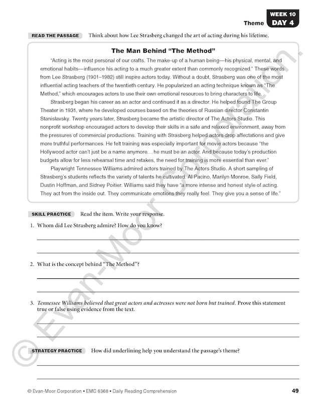 Sample content 4_Daily Reading Comprehension, Grade 8 Student Edition Workbook