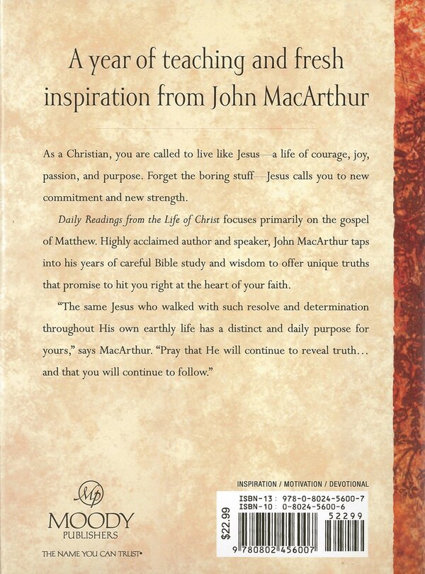 Back cover_Daily Readings From the Life of Christ, Volume 1