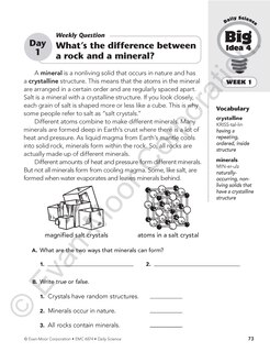 Sample content_Daily Science, Grade 4 Student Edition Workbook