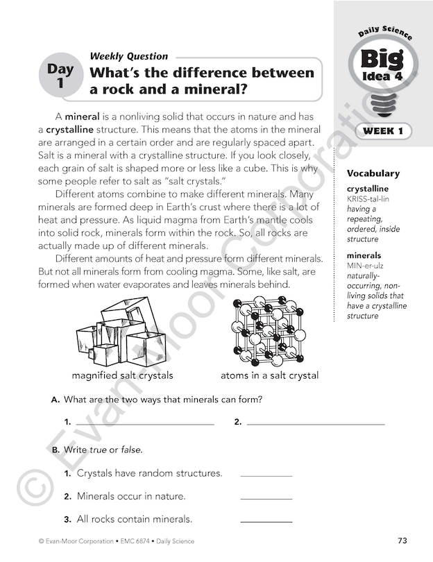 Sample content_Daily Science, Grade 4 Student Edition Workbook