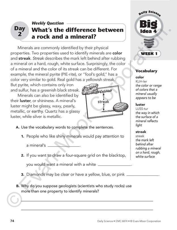 Sample content 2_Daily Science, Grade 4 Student Edition Workbook