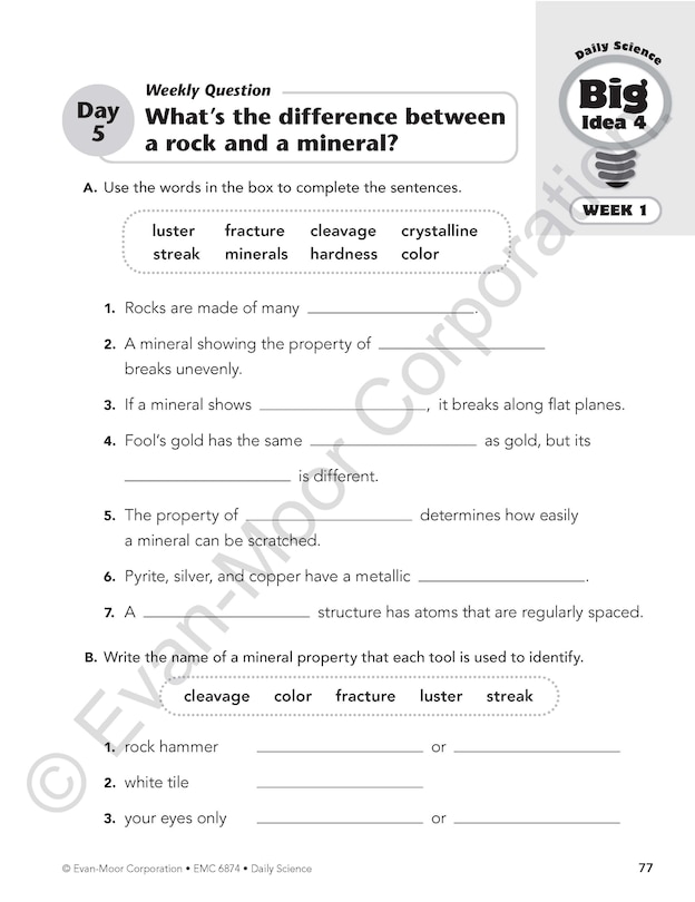 Sample content 5_Daily Science, Grade 4 Student Edition Workbook