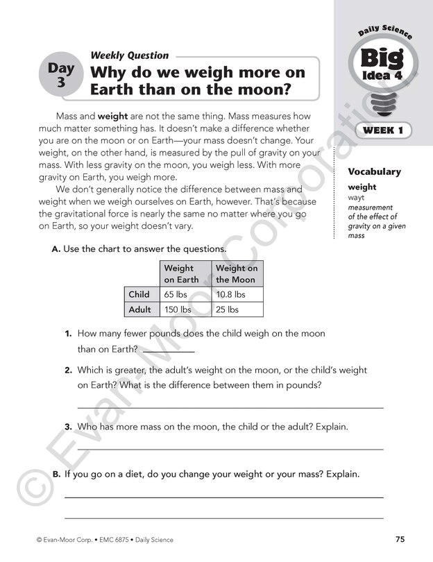 Sample content 3_Daily Science, Grade 5 Student Edition Workbook (5-pack)