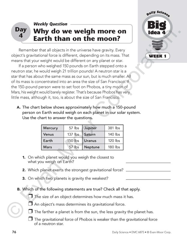 Sample content 4_Daily Science, Grade 5 Student Edition Workbook (5-pack)