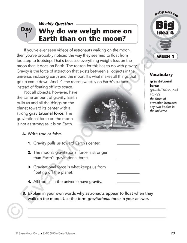 Sample content_Daily Science, Grade 5 Student Edition Workbook