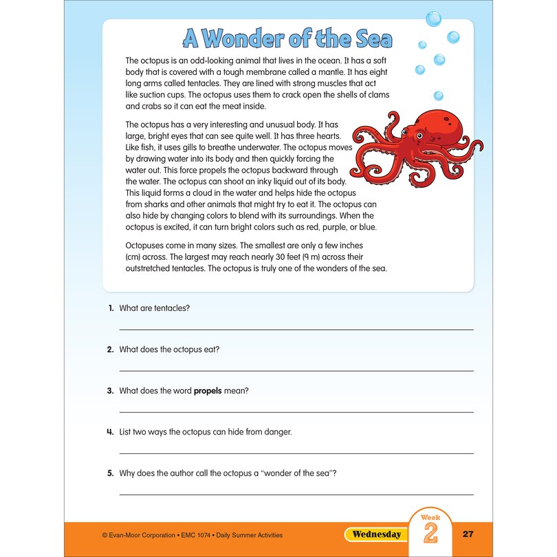 Sample content_Daily Summer Activities: Between 3rd Grade and 4th Grade, Grade 3 - 4 Workbook