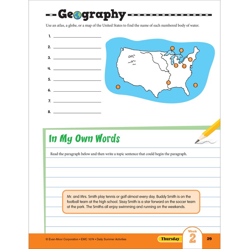 Sample content 3_Daily Summer Activities: Between 3rd Grade and 4th Grade, Grade 3 - 4 Workbook