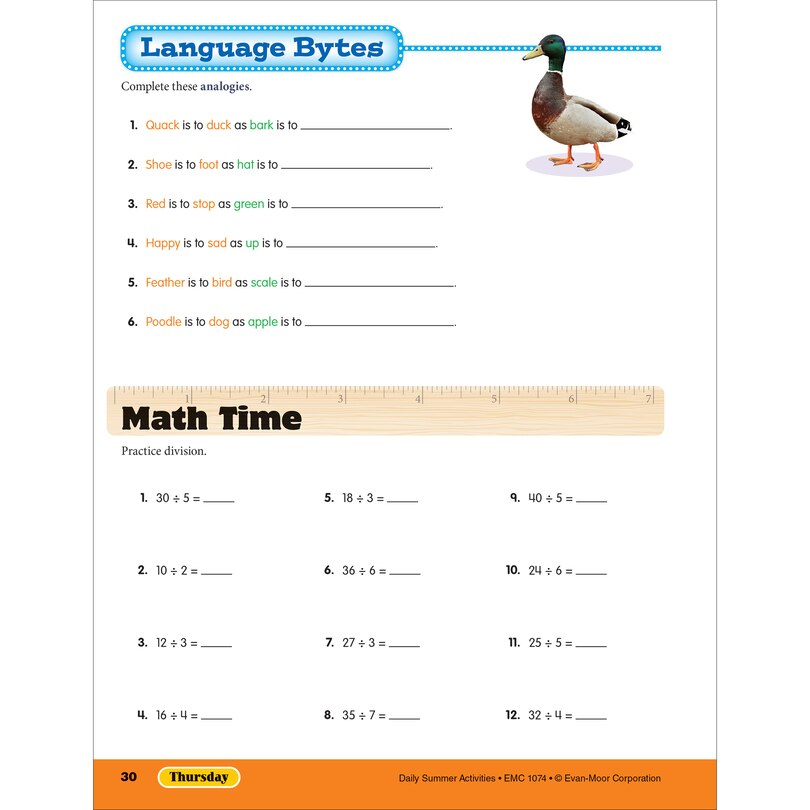 Sample content 4_Daily Summer Activities: Between 3rd Grade and 4th Grade, Grade 3 - 4 Workbook