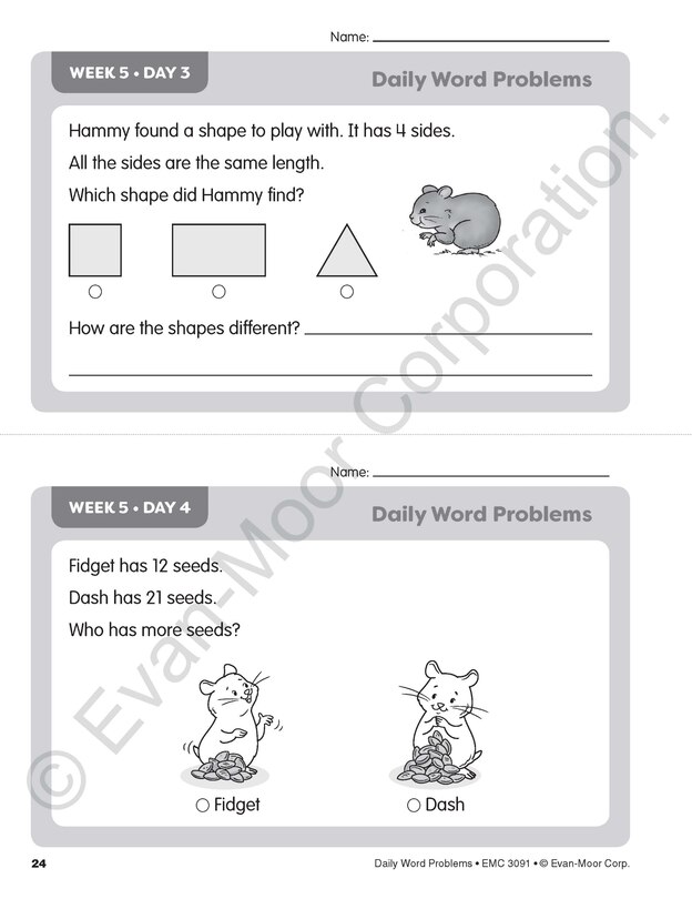 Aperçu du contenu 5_Daily Word Problems Math, Grade 1 Teacher Edition