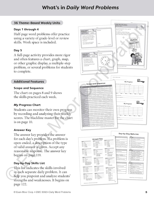 Aperçu du contenu_Daily Word Problems Math, Grade 2 Teacher Edition