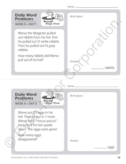 Aperçu du contenu 4_Daily Word Problems Math, Grade 2 Teacher Edition