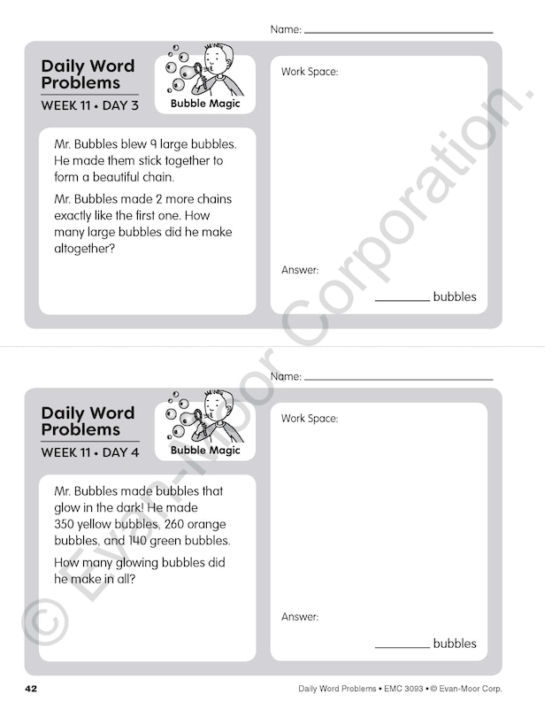 Aperçu du contenu 5_Daily Word Problems Math, Grade 3 Teacher Edition