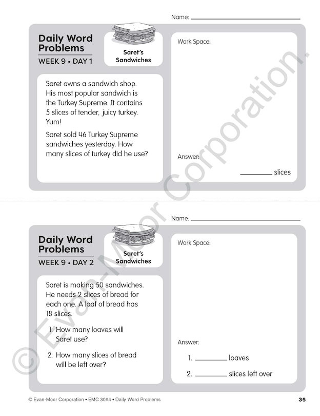 Sample content 4_Daily Word Problems Math, Grade 4 Teacher Edition