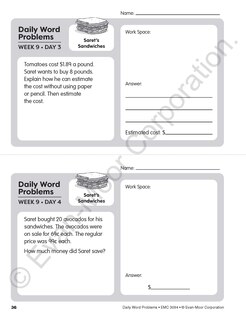 Sample content 5_Daily Word Problems Math, Grade 4 Teacher Edition