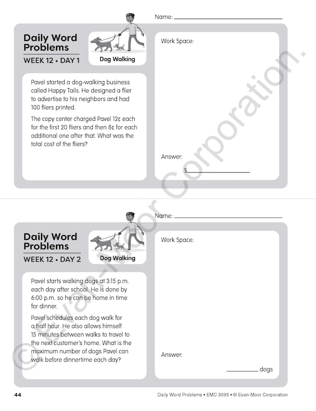 Aperçu du contenu 4_Daily Word Problems Math, Grade 5 Teacher Edition