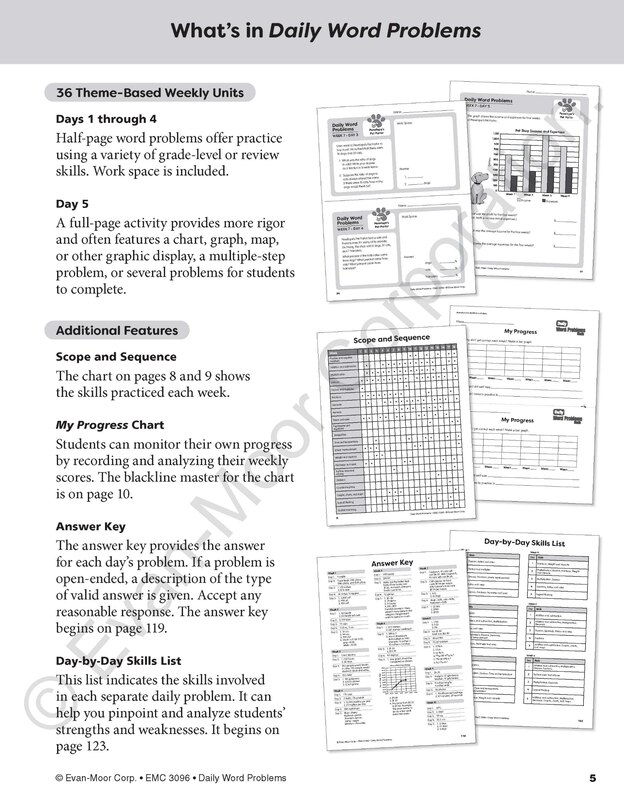 Aperçu du contenu_Daily Word Problems Math, Grade 6 Teacher Edition