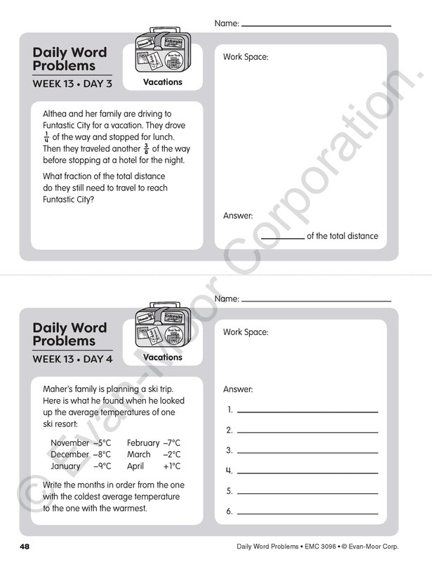 Aperçu du contenu 5_Daily Word Problems Math, Grade 6 Teacher Edition