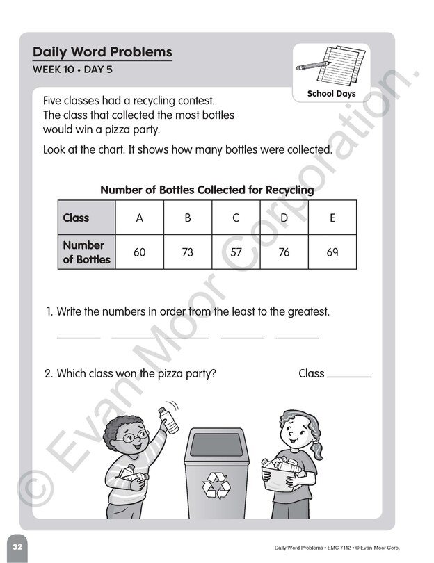Aperçu du contenu 3_Daily Word Problems Math, Grade 2 Student Workbook