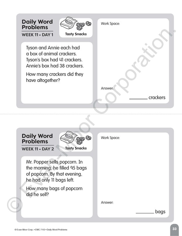 Aperçu du contenu 4_Daily Word Problems Math, Grade 2 Student Workbook