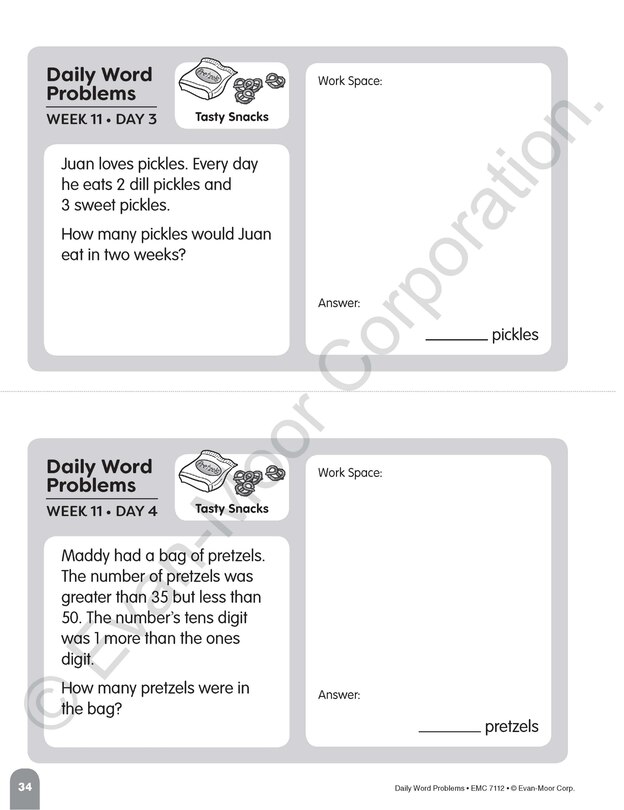 Aperçu du contenu 5_Daily Word Problems Math, Grade 2 Student Workbook