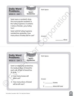 Aperçu du contenu_Daily Word Problems Math, Grade 4 Student Workbook