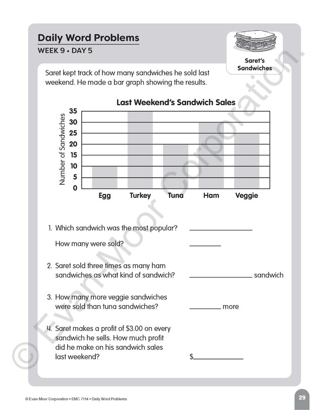 Aperçu du contenu 3_Daily Word Problems Math, Grade 4 Student Workbook