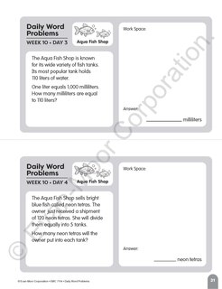 Aperçu du contenu 5_Daily Word Problems Math, Grade 4 Student Workbook