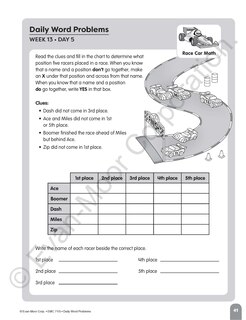 Sample content_Daily Word Problems Math, Grade 5 Student Workbook