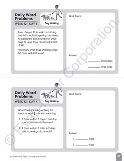 Sample content 3_Daily Word Problems Math, Grade 5 Student Workbook