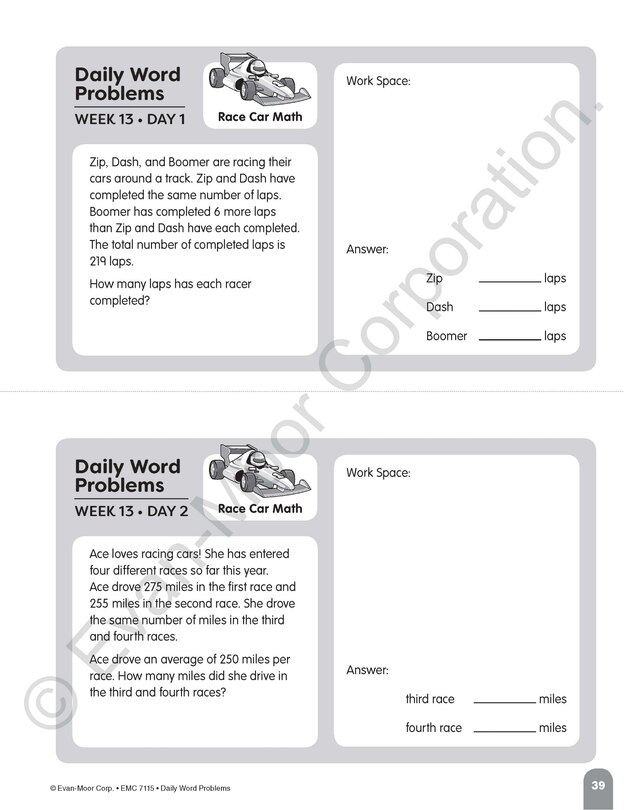 Sample content 5_Daily Word Problems Math, Grade 5 Student Workbook