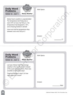 Sample content_Daily Word Problems Math, Grade 6 Student Workbook