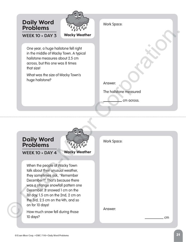 Sample content 2_Daily Word Problems Math, Grade 6 Student Workbook